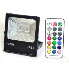 100W AC100-240V Slim RF RGB color changing LED Floodlight Project Lamp with Memory Function IP65